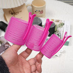18 Pack Heatless Hair Curling Set - Pink Velcro Rollers 3 Sizes