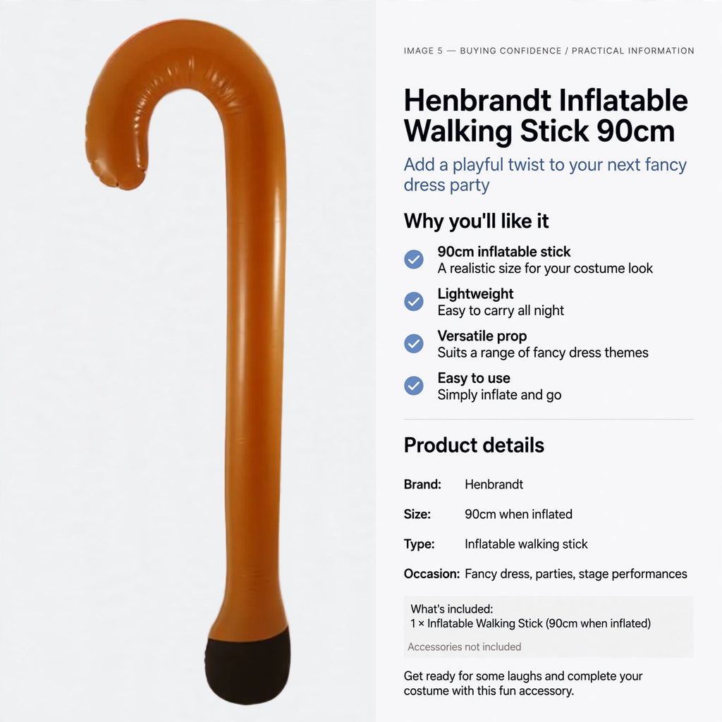 Information about the Inflatable Walking Stick 90cm being lightweight and suitable for fancy dress