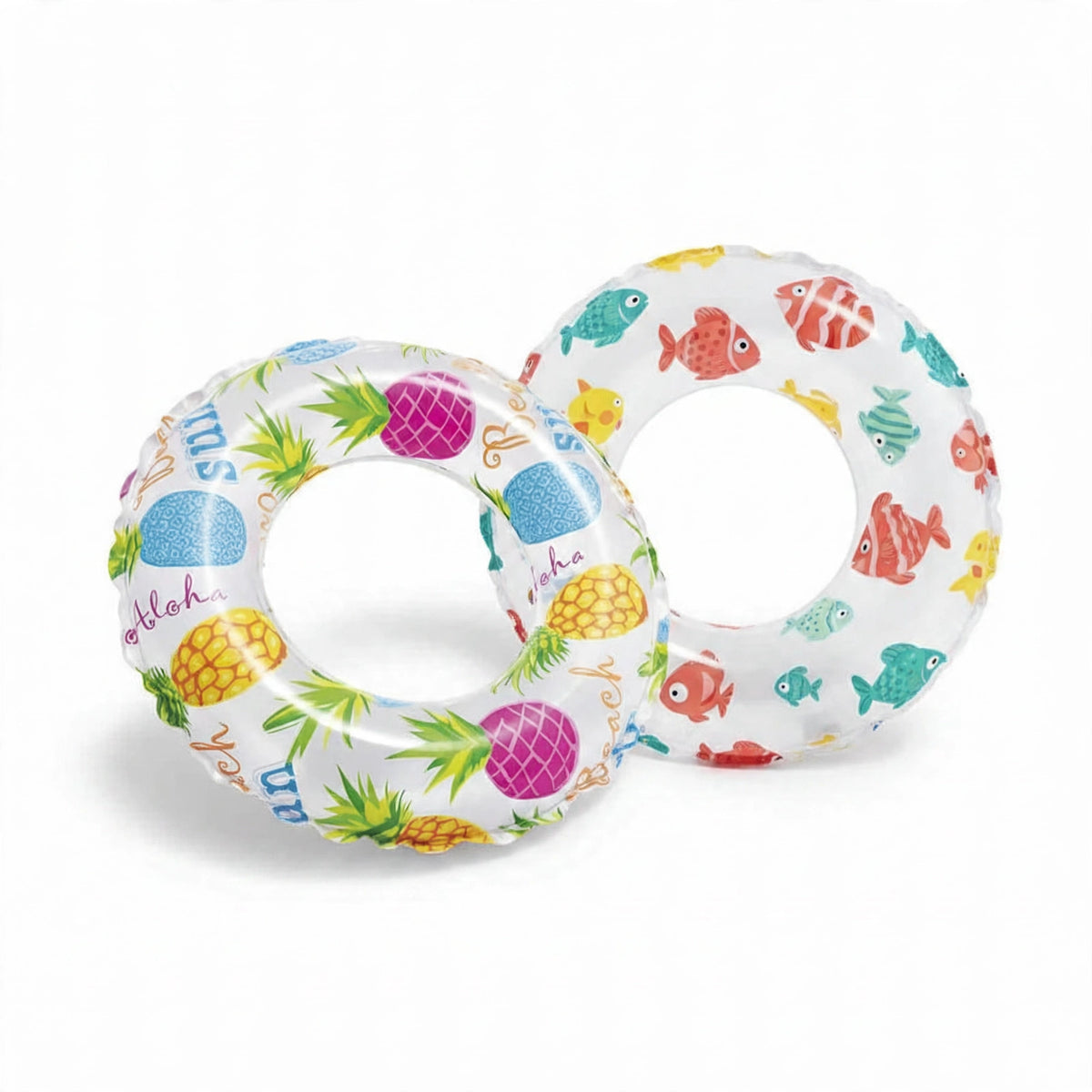 Intex inflatable swim ring with lively printed design for children aged 3 to 6