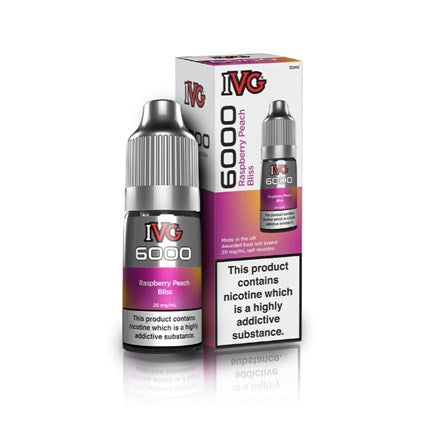 IVG 6000 Nic Salt E-Liquid 20MG - Raspberry Peach Bliss 10 ml