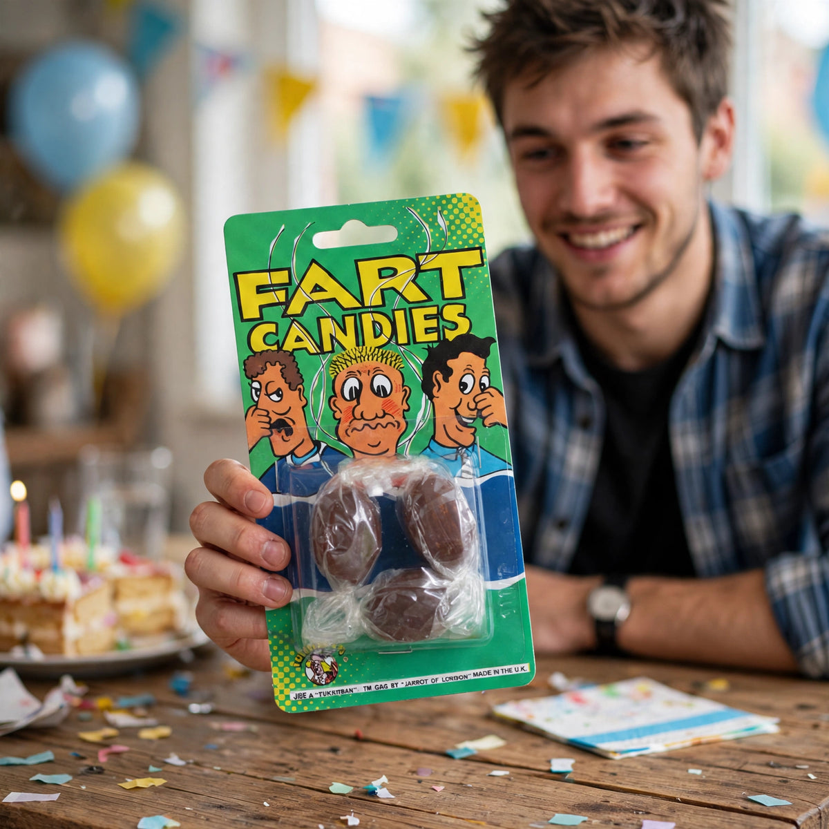 Joke Fart Candies used as prank sweets at parties and celebrations