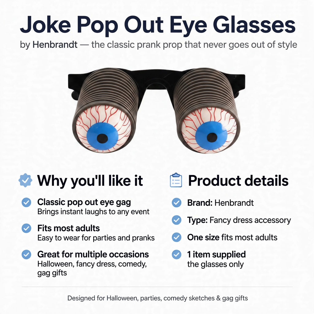 Joke Pop Out Eye Glasses designed for Halloween, fancy dress, parties, and gag gifts