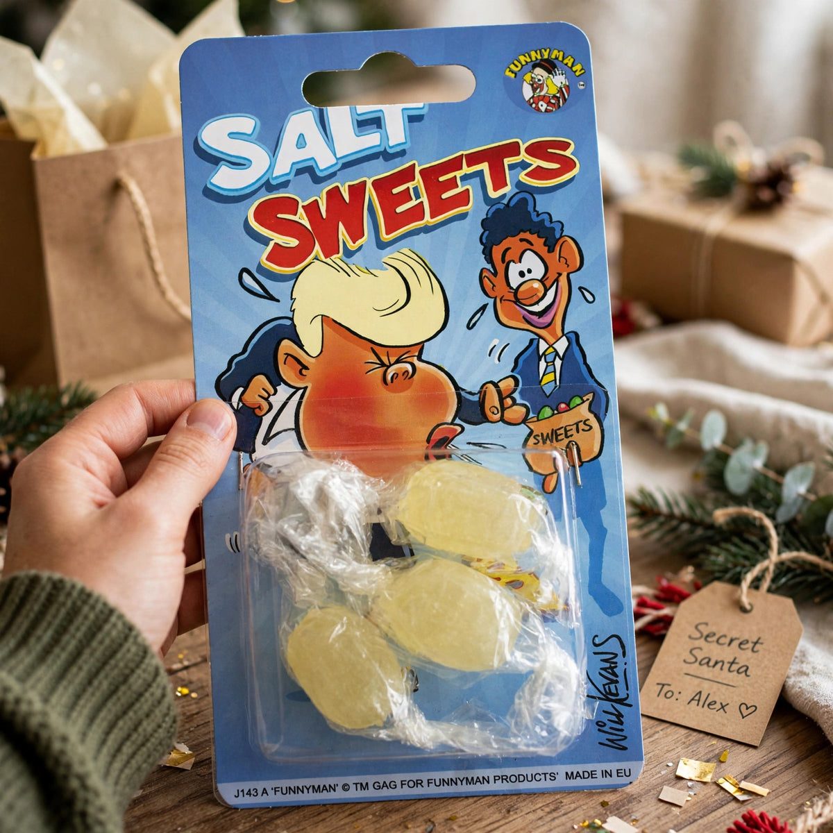 Joke Salt Sweets used as prank sweets for parties, Secret Santa, or April Fools