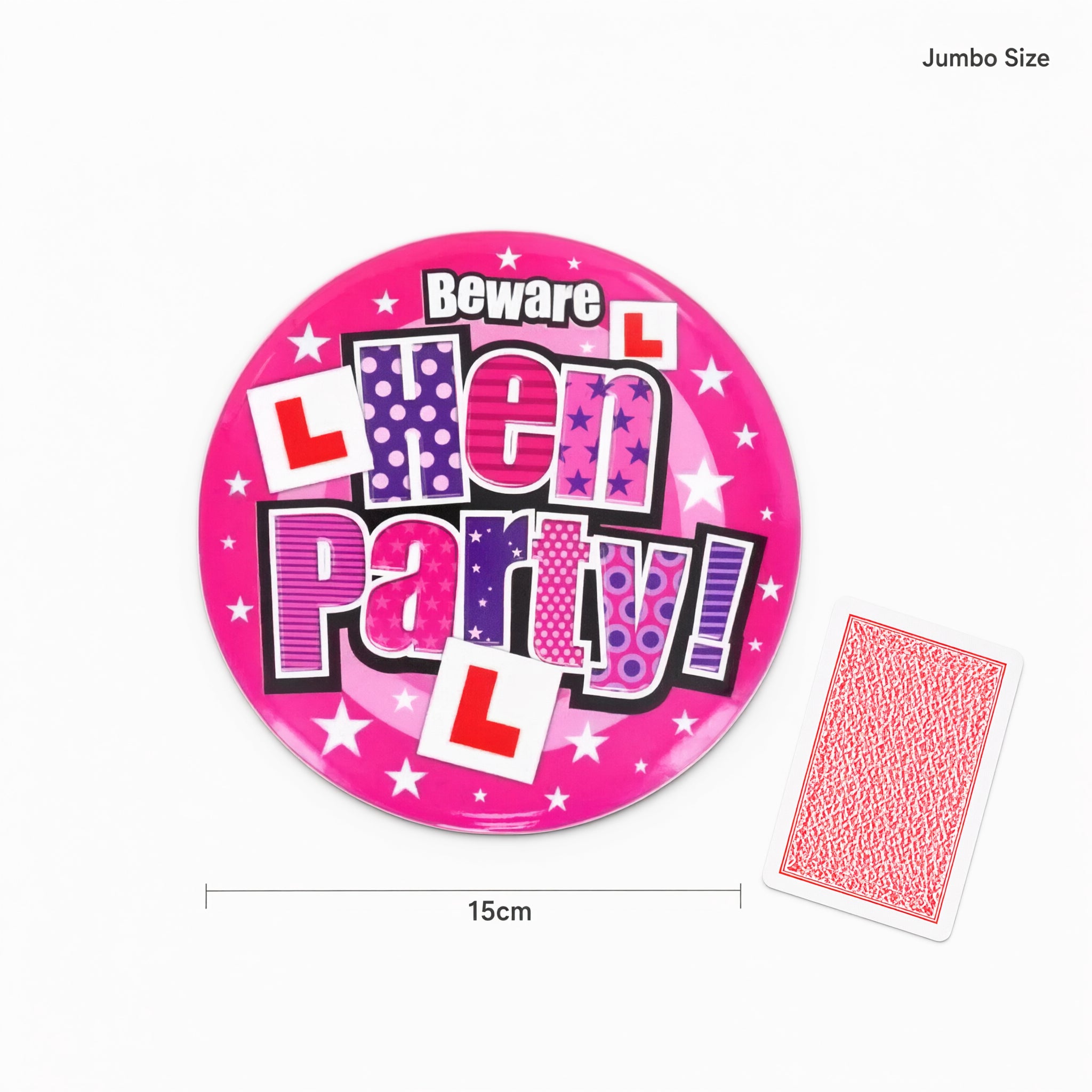 Jumbo Size Extra Large Pink Hen Party Badges 15cm