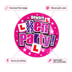 Jumbo Size Extra Large Pink Hen Party Badges 15cm