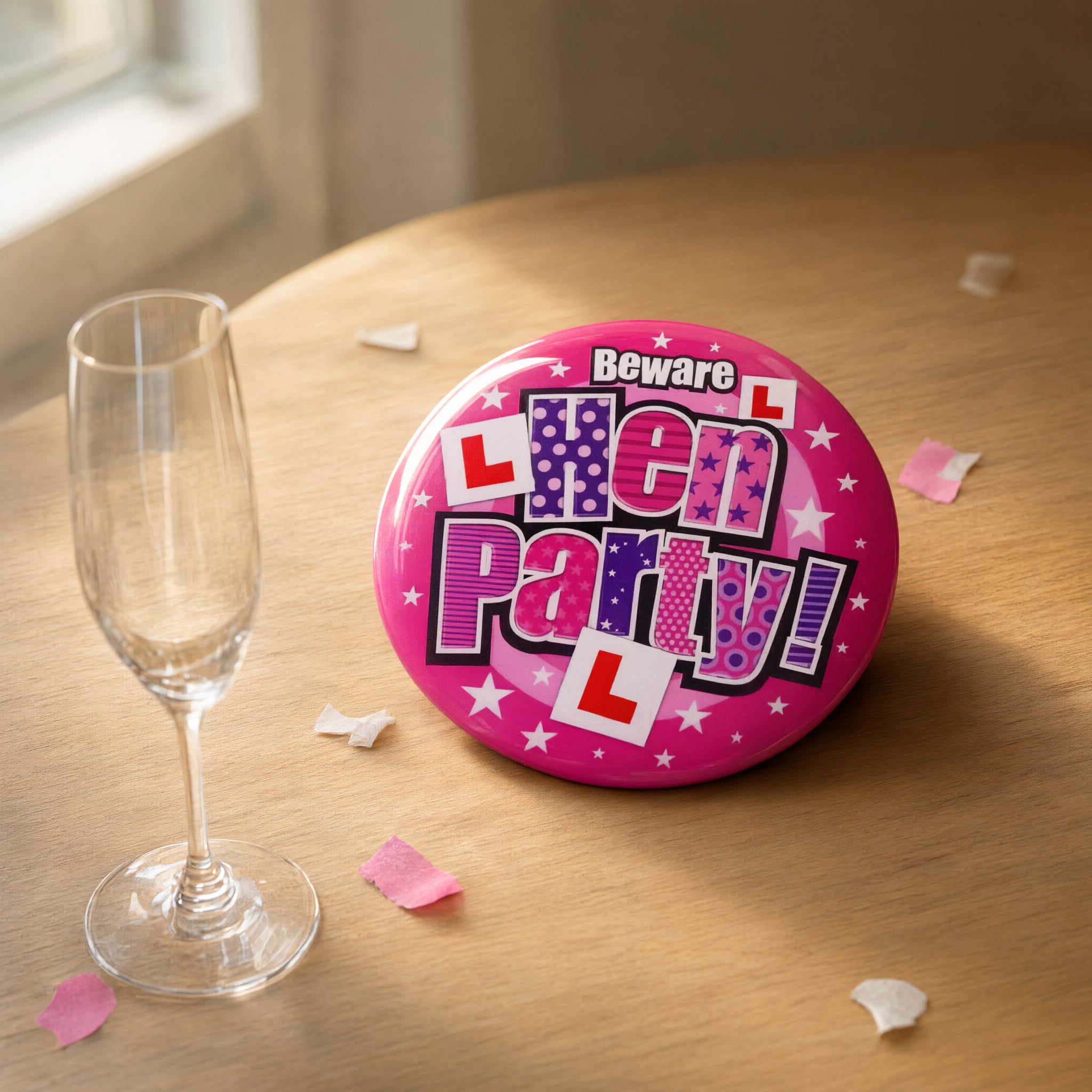 Jumbo Size Extra Large Pink Hen Party Badges 15cm