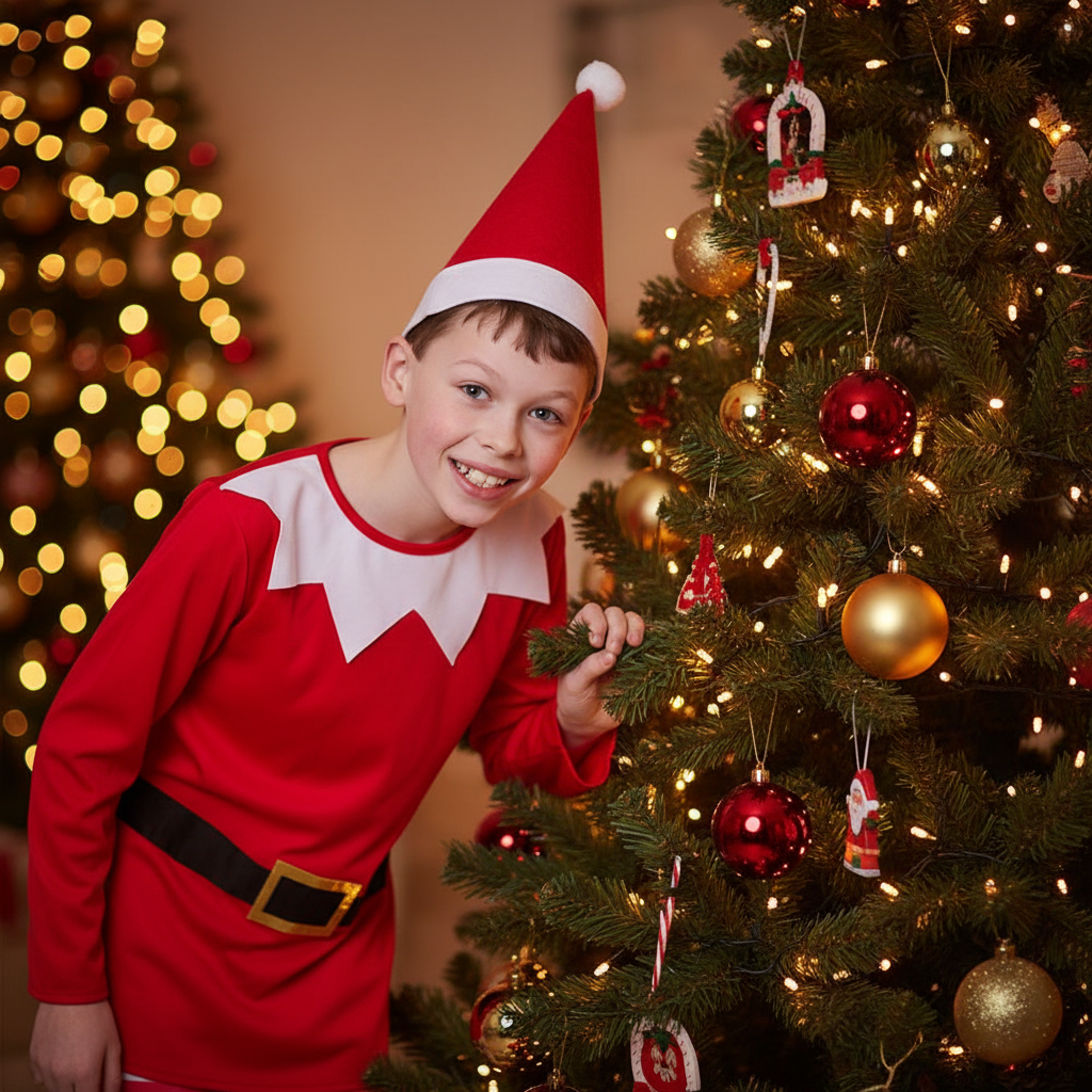 Kids' Santa's Naughty Elf Costume Red & White S, M | Merthyr Tydfil | Why Not Shop Online