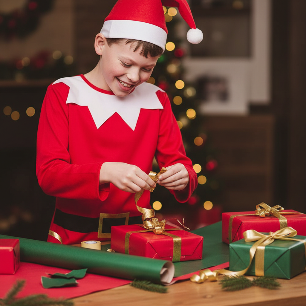 Kids' Santa's Naughty Elf Costume Red & White S, M | Merthyr Tydfil | Why Not Shop Online