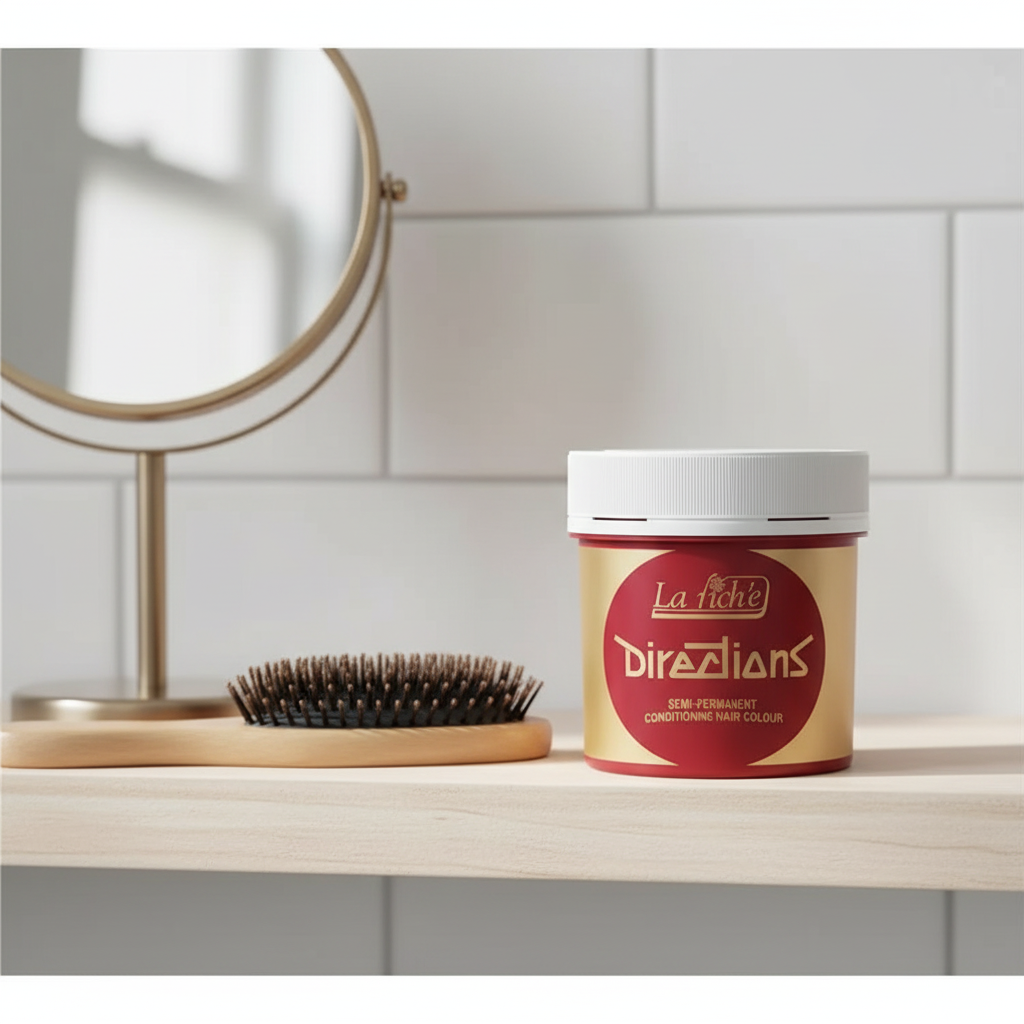 La Riche Directions Pillarbox Red Hair Dye - Bathroom Setting