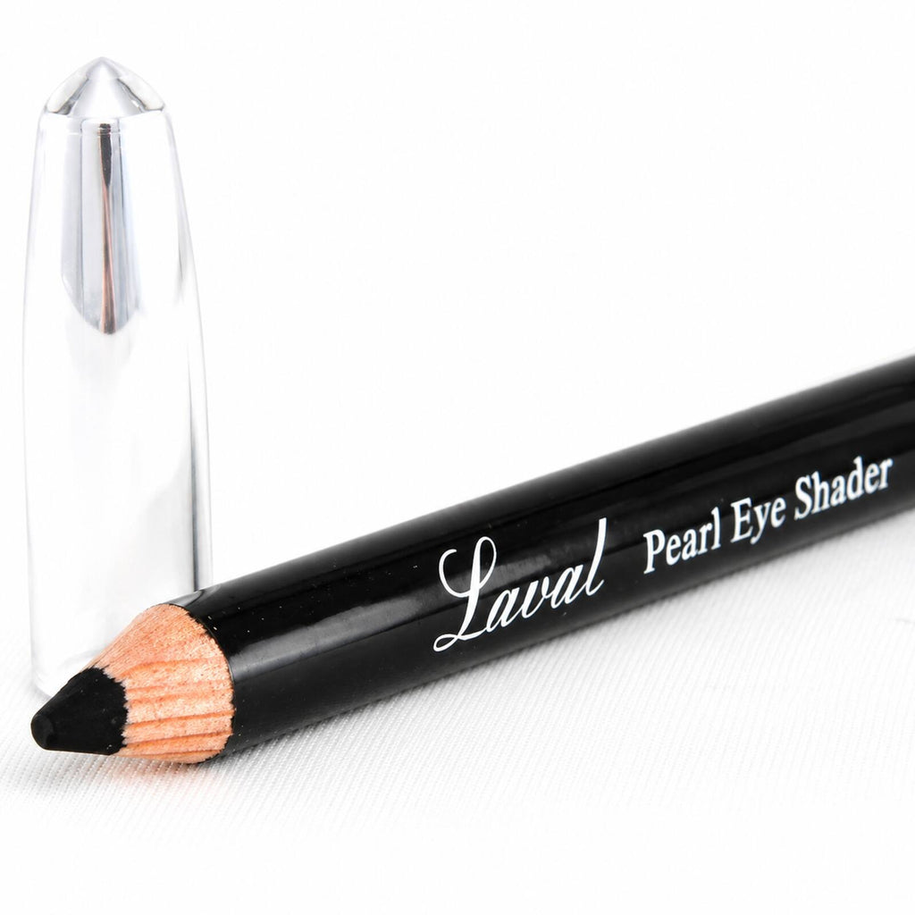 Close-up of Laval black Pearl Eye Shader pencil tip and clear cap