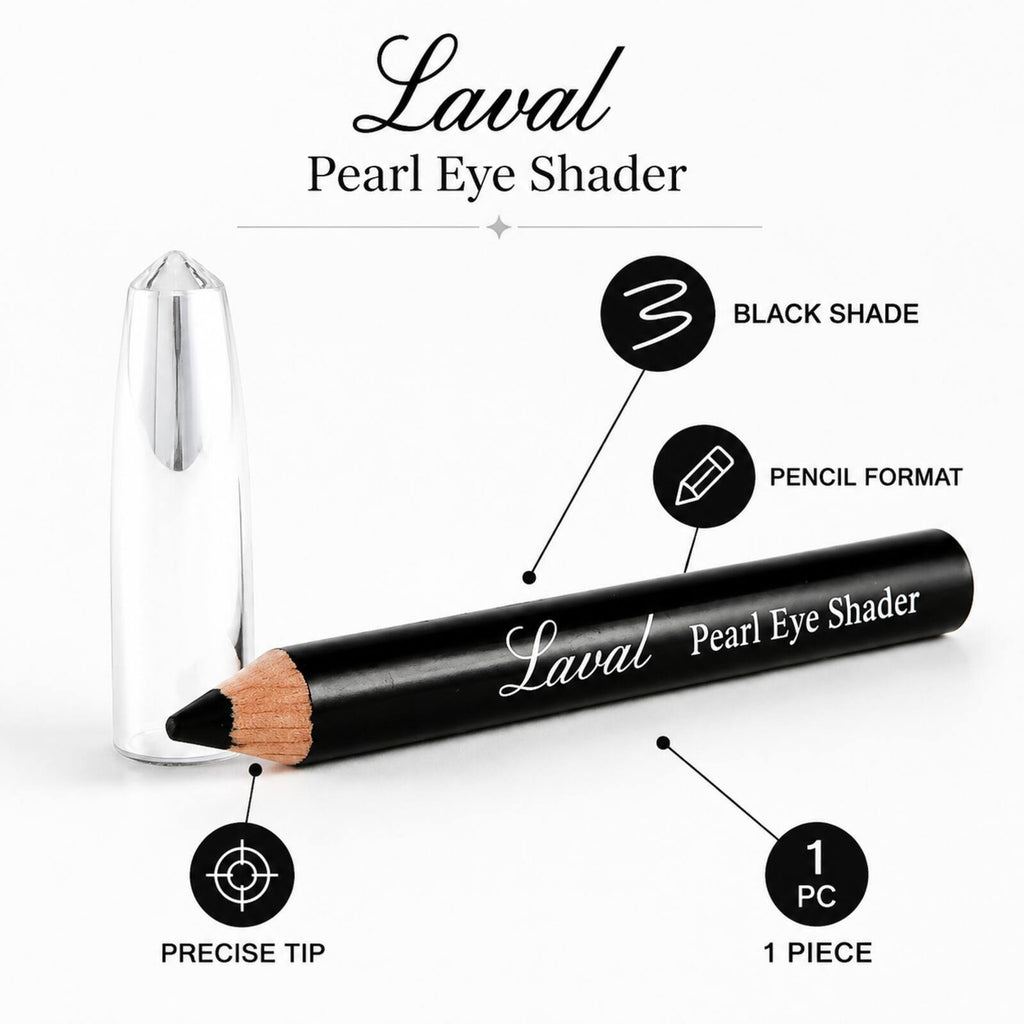 Laval black Pearl Eye Shader pencil feature infographic