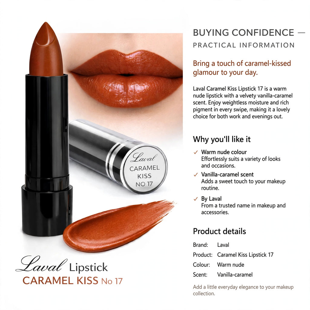 Lipstick provides weightless moisture and rich pigment with a vanilla-caramel scent