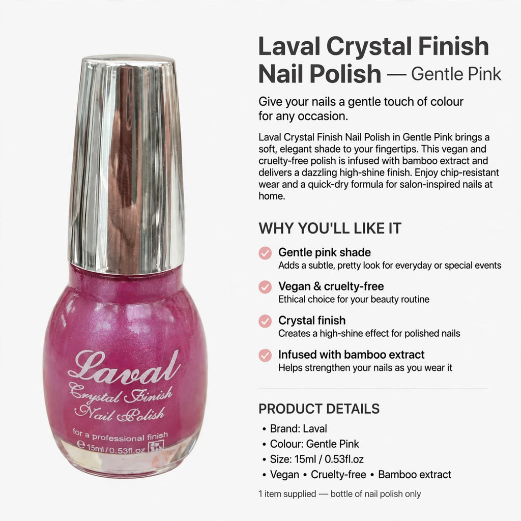 Laval nail polish with chip-resistant wear and quick-dry formula