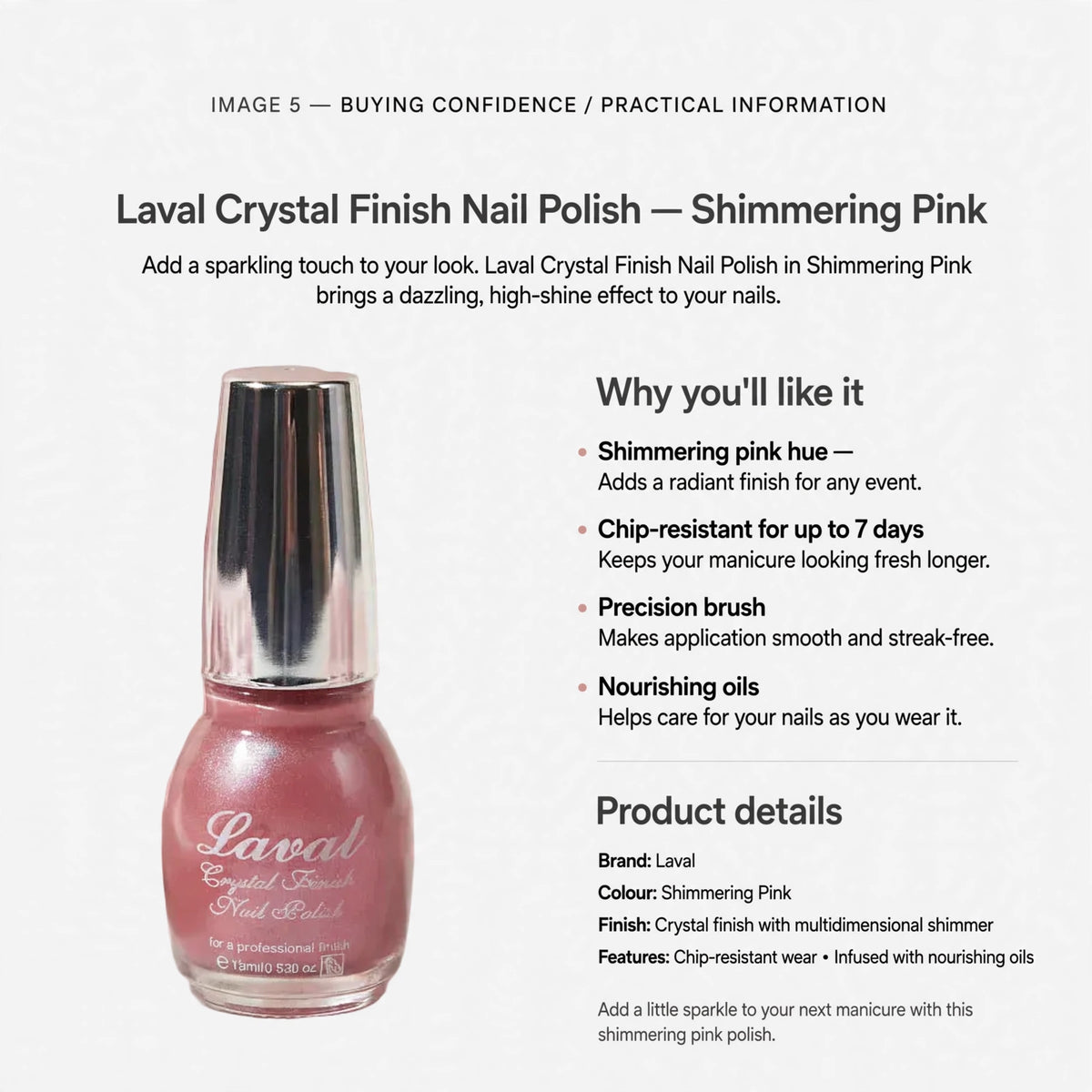 Nail polish with chip-resistant wear and nourishing oils for nail care