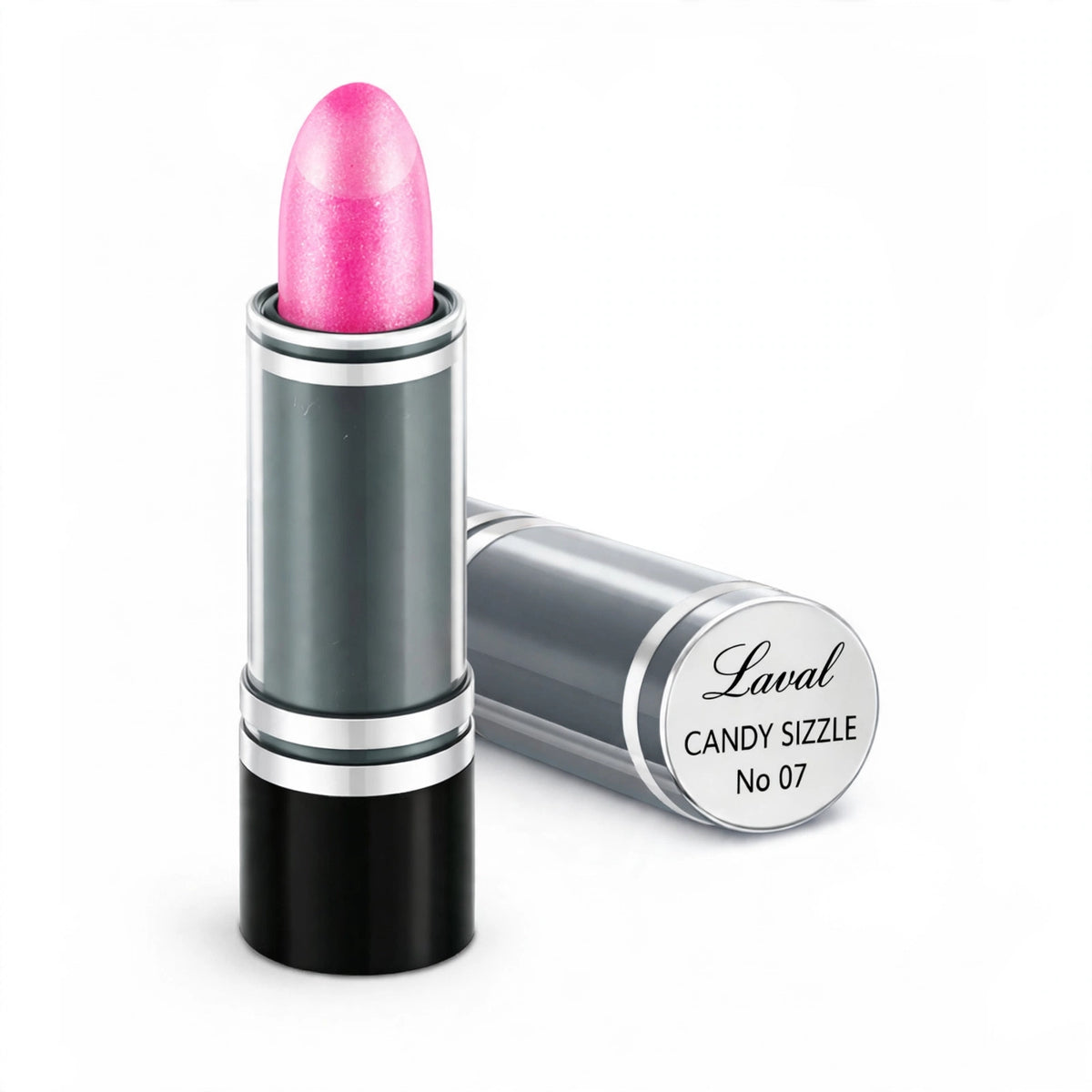 Laval Lipstick Candy Sizzle 07 in bright candy pink classic bullet format