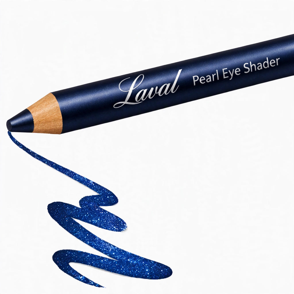Close-up of Laval Pearl Eye Shader Ocean Blue eyeshadow pencil tip