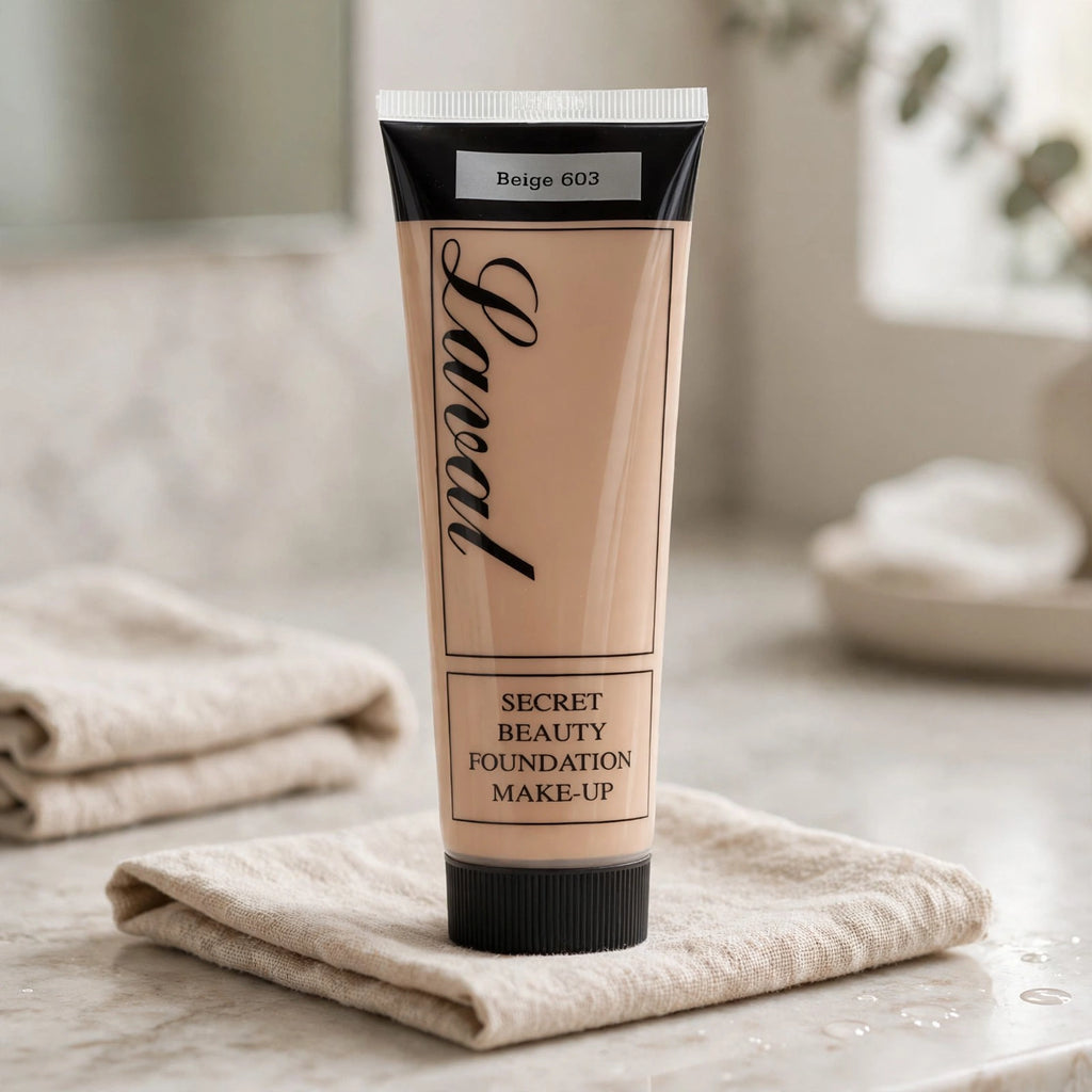 Laval Secret Beauty Foundation Beige 603 displayed for makeup routine