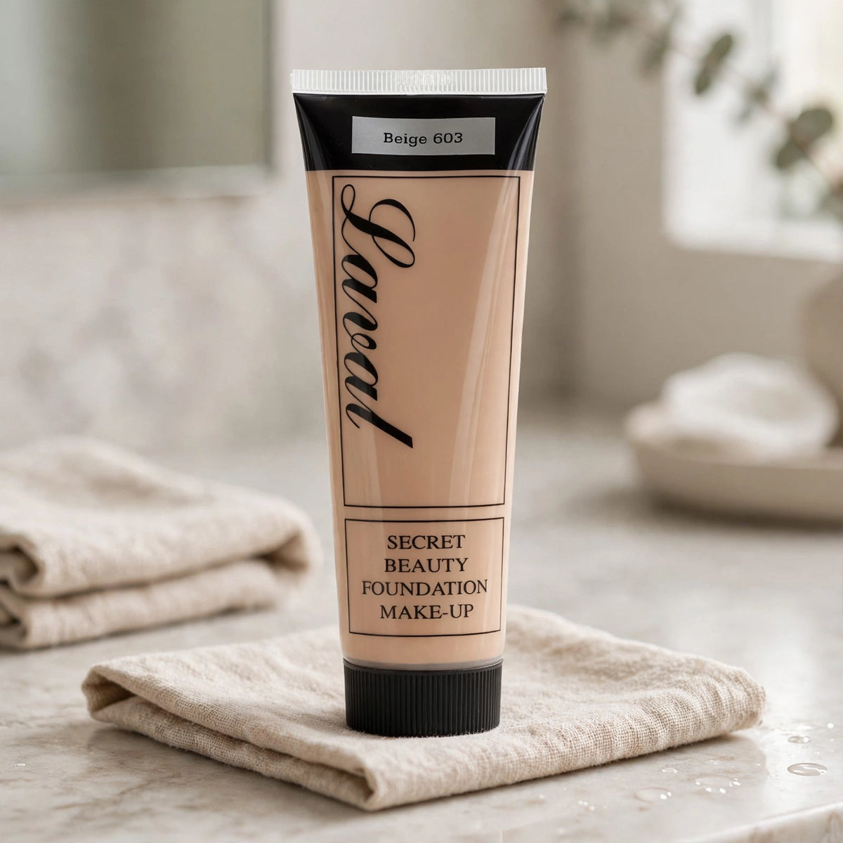 Laval Secret Beauty Foundation Beige 603 displayed for makeup routine