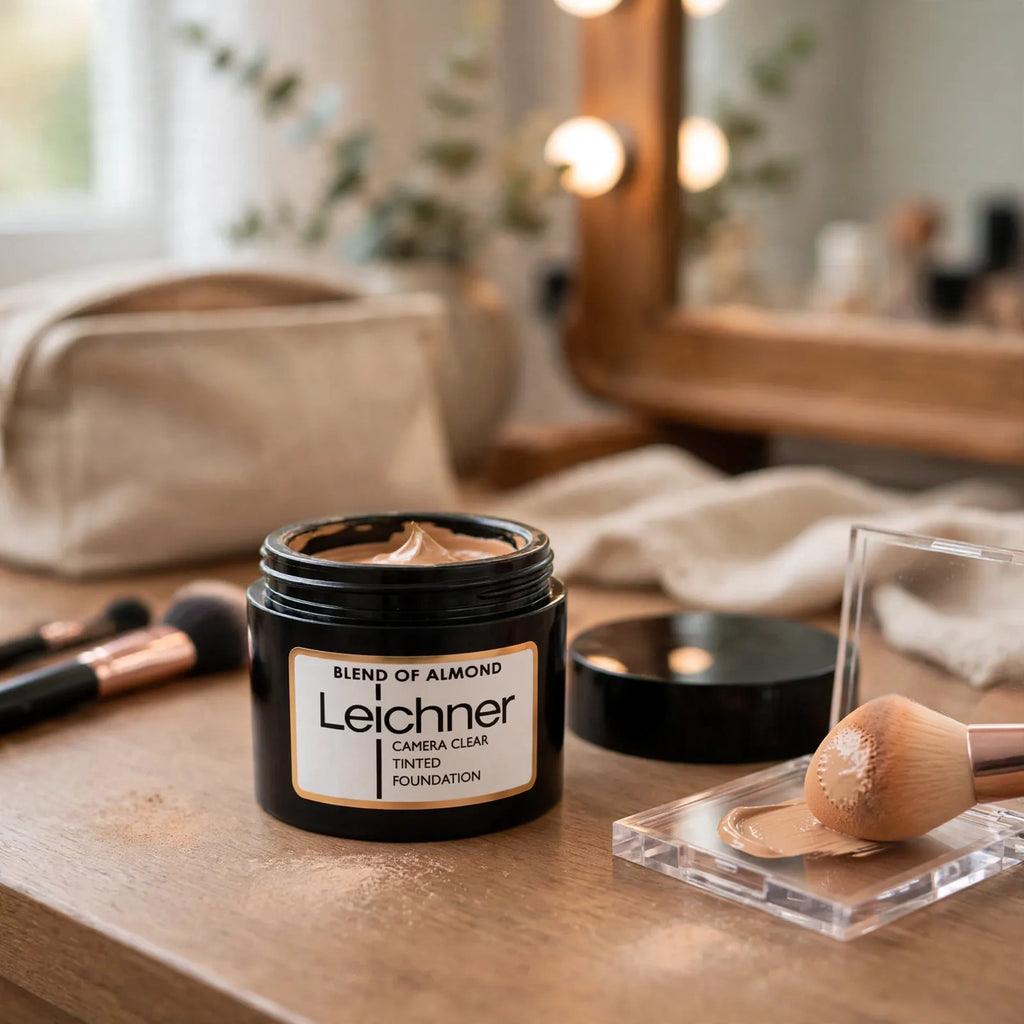 Leichner Camera Clear Foundation being applied for a professional makeup look.