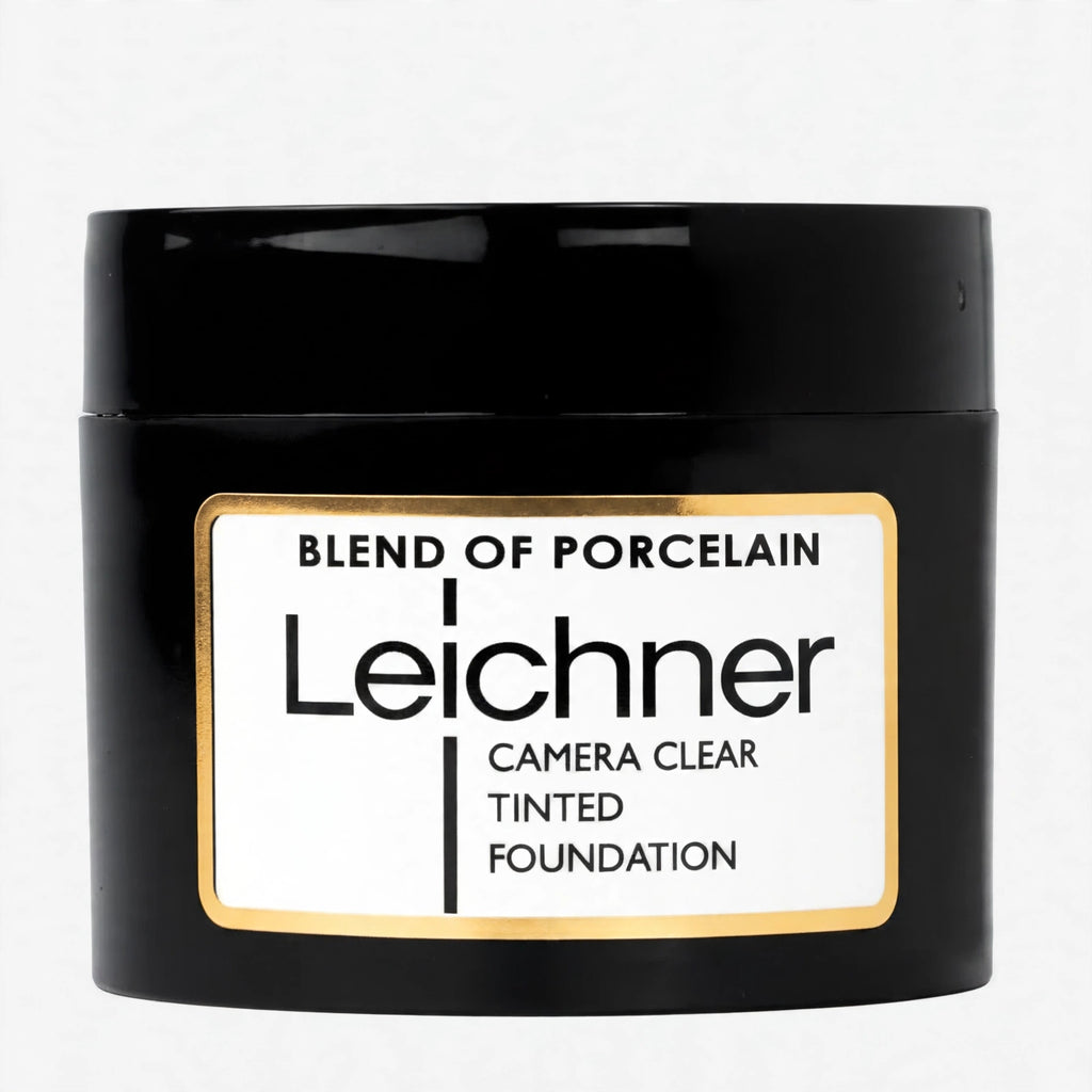 Detail view of Leichner Camera Clear Foundation in Porcelain showing the bottle