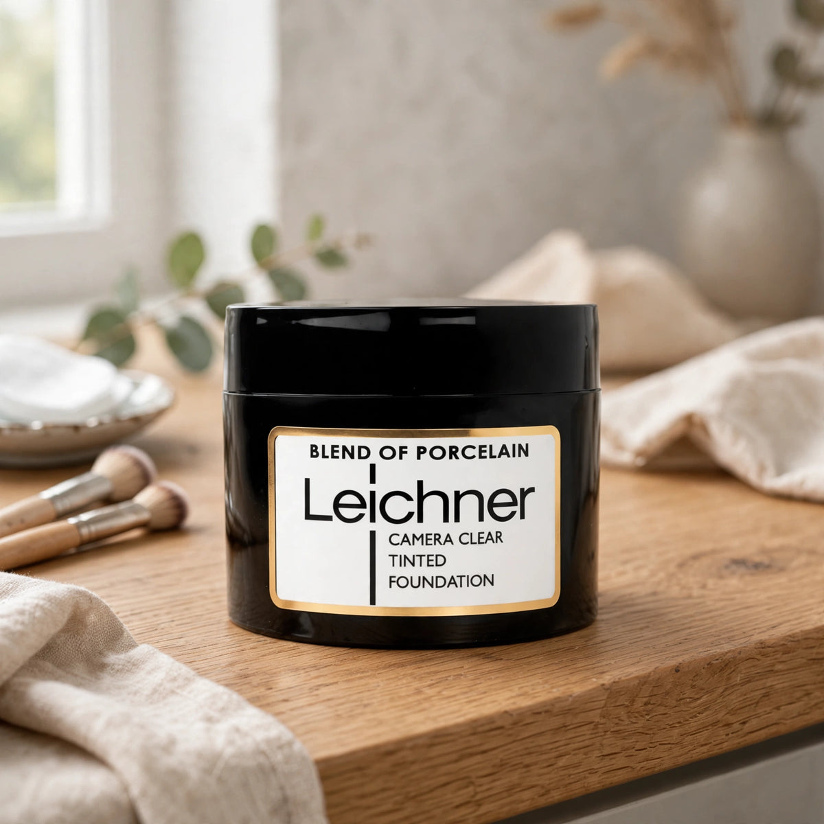 Leichner Camera Clear Foundation applied, demonstrating its skin-like finish on a model