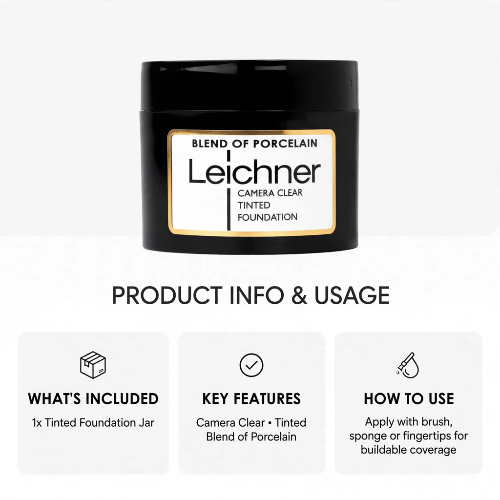 Leichner Camera Clear Foundation designed for consistent performance under artificial lighting