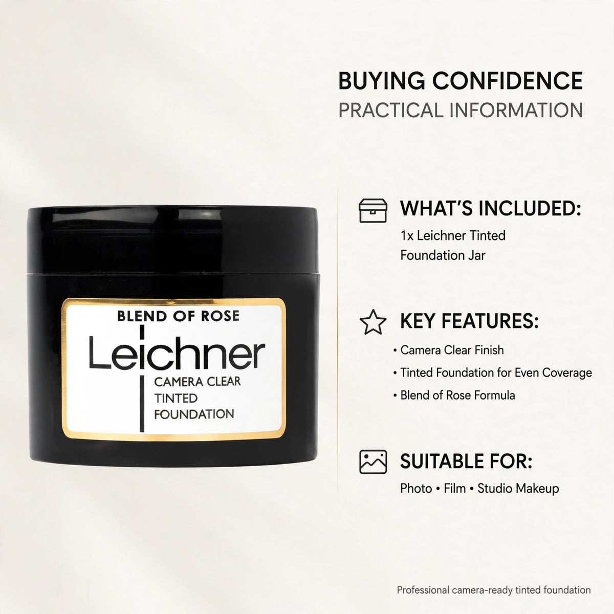 Leichner Camera Clear Rose Foundation suitable for fair complexions with warm pink undertones