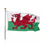 Lightweight Welsh Dragon Flag 5ft x 3ft Red-White-Green