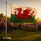 Lightweight Welsh Dragon Flag 5ft x 3ft Red-White-Green