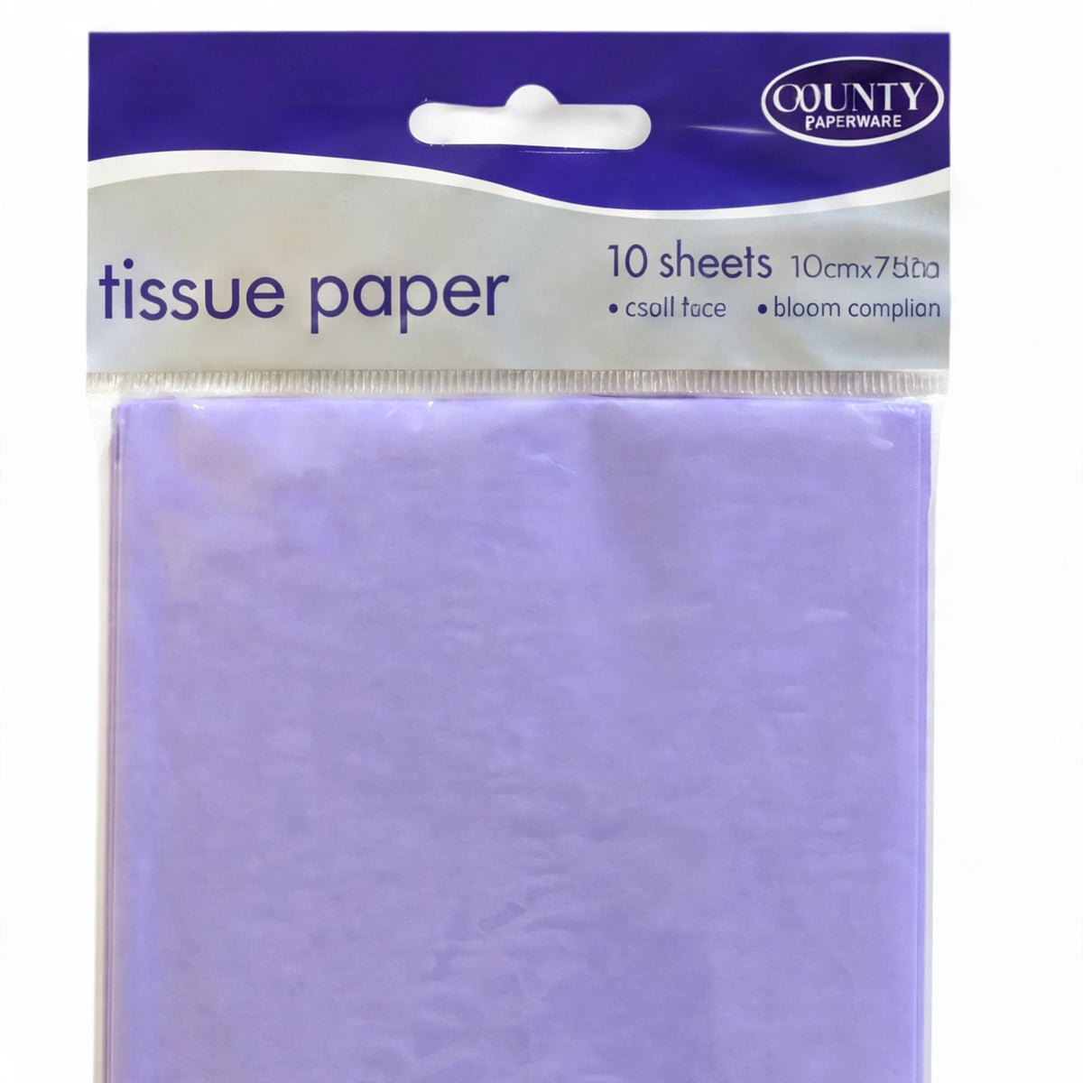 Close-up view of lilac tissue paper texture and colour