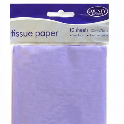 Close-up view of lilac tissue paper texture and colour