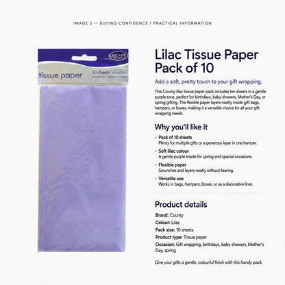 Information about pack size, colour, flexibility, and versatile gift wrapping use