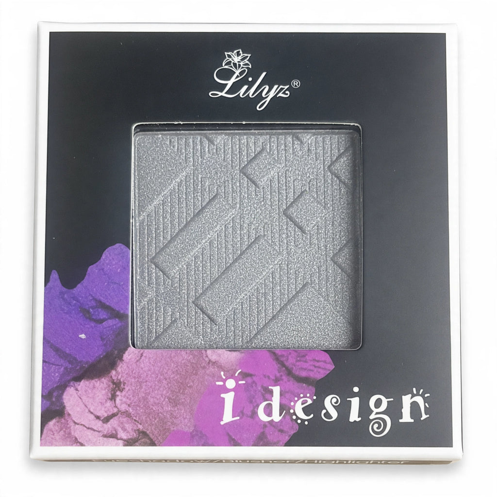 Lilyz Design Eyeshadow Mono in Misty Silver single pressed powder pan