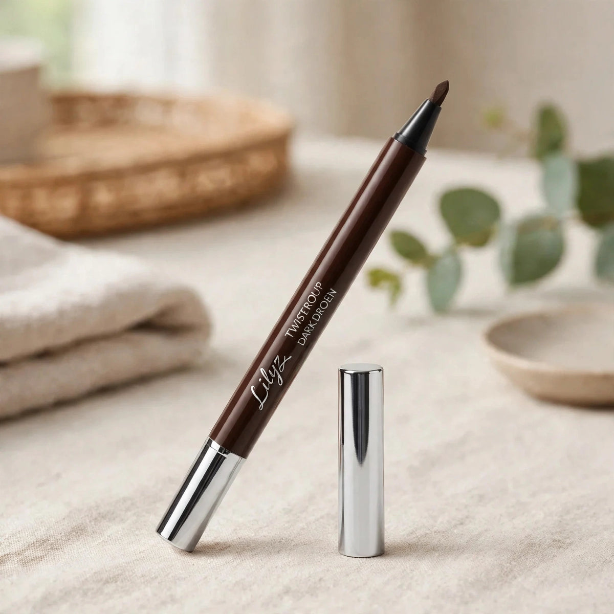 Lilyz Twist Up Waterproof Dark Brown Eye Liner Pencil used for defining eyes
