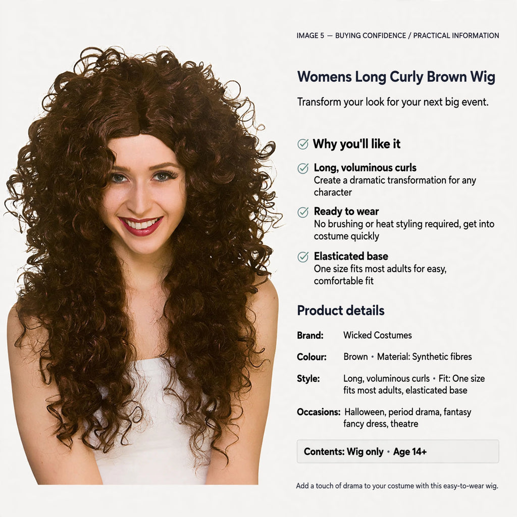 Ready to wear synthetic wig with elasticated base fits most adults