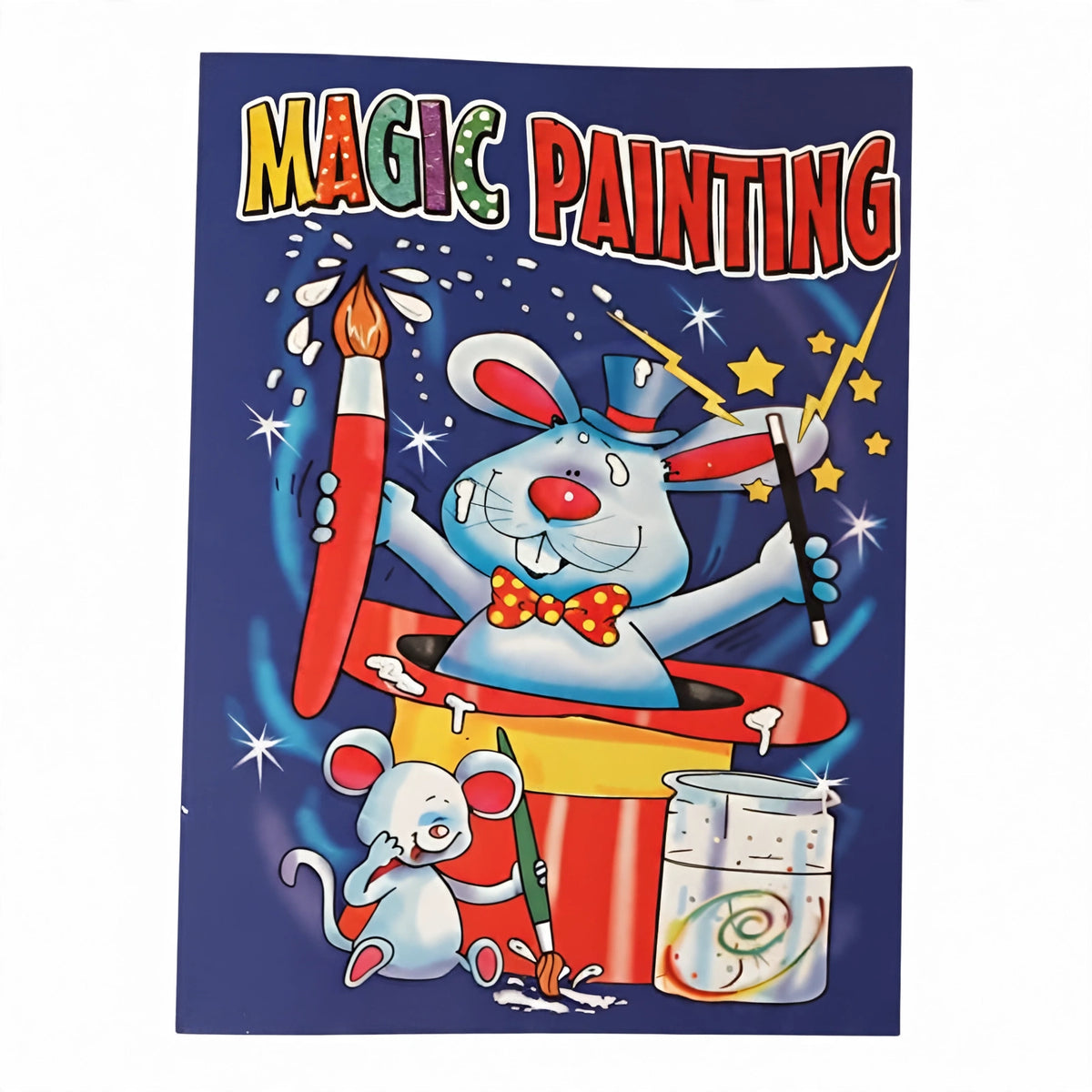 Close-up of Magic Painting Book page with bold illustrations ready to be painted with water