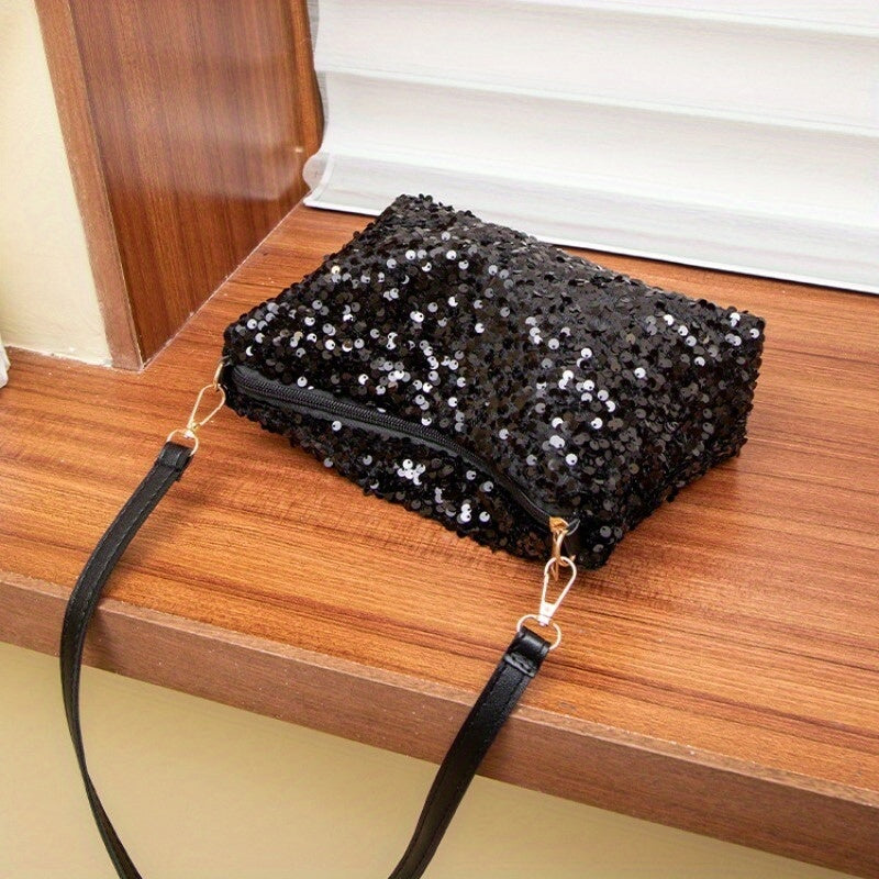 Ladies Silver Sequin Handbags Evening Purse Shoulder Bag Clutch For Women | Merthyr Tydfil | Why Not Shop Online