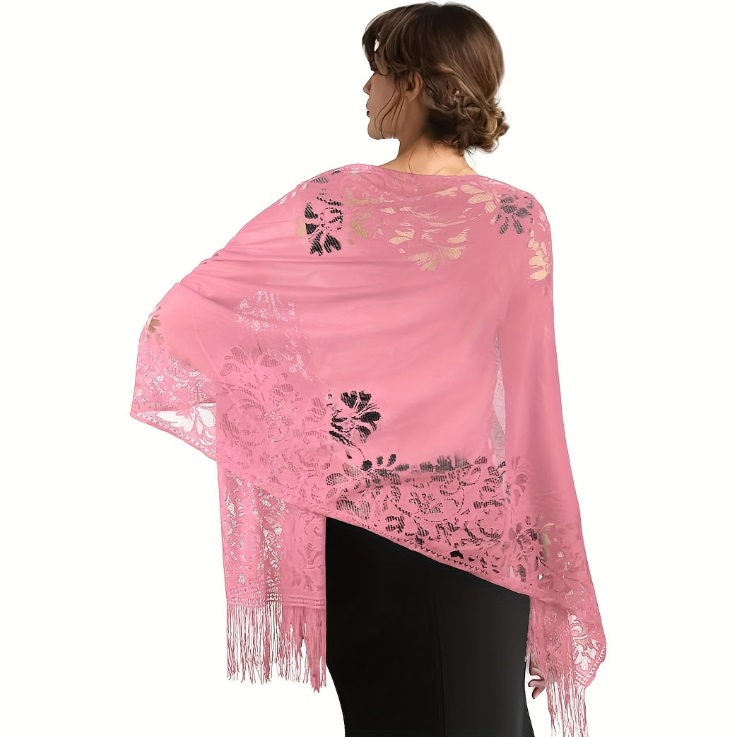 Evening Dress Pashmina Shawl Pink
