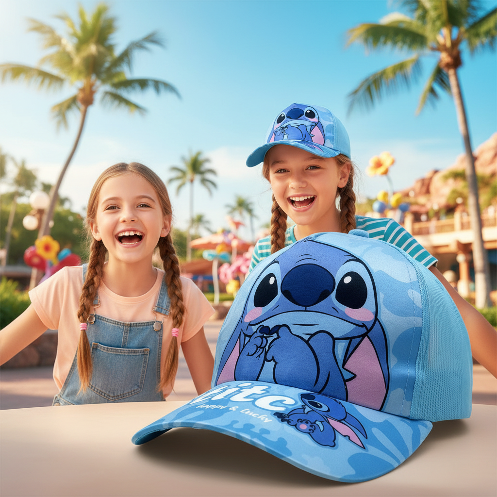 Boys Stitch Blue Baseball Cap - Adjustable, Lightweight Polyester