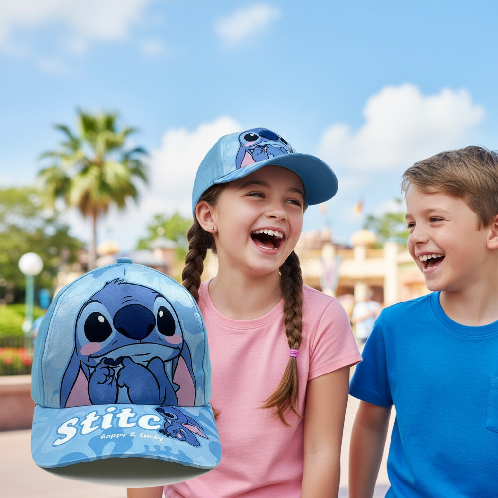 Boys Stitch Blue Baseball Cap - Adjustable, Lightweight Polyester