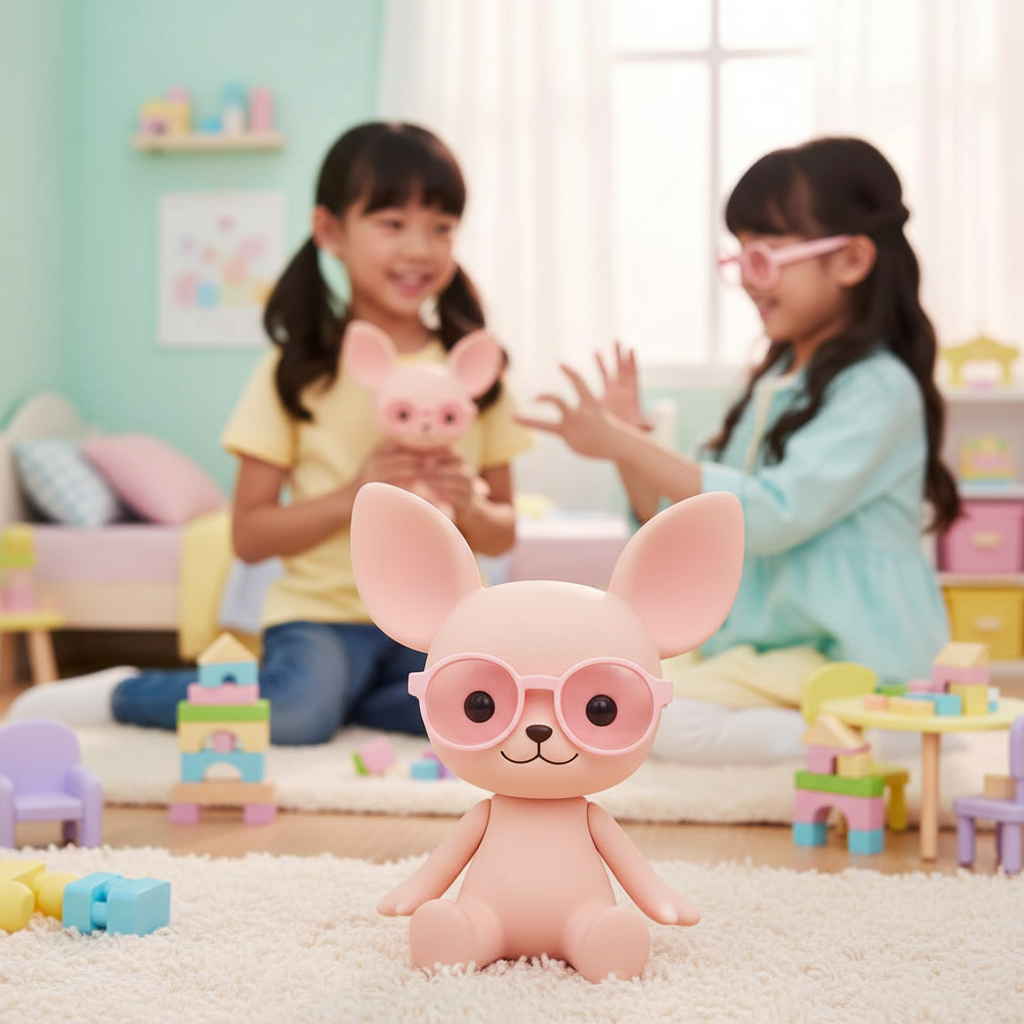 6.5Cm Transparent Plastic Pink Glasses For Dolls