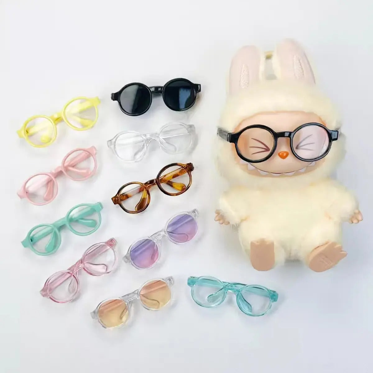 6.5cm Transparent Plastic Black Glasses for Labubu Plush Dolls | Merthyr Tydfil | Why Not Shop Online