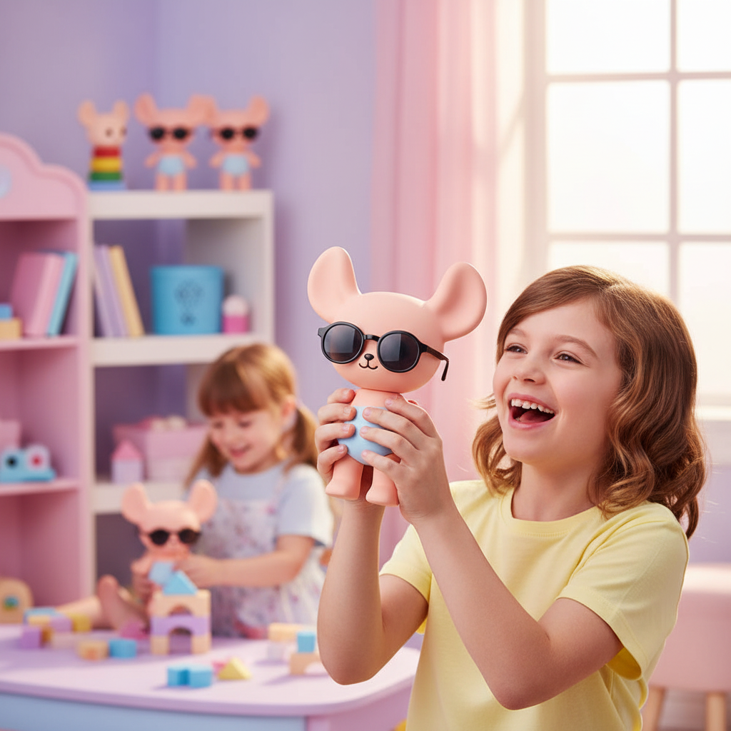 6.5Cm Transparent Plastic Black Glasses For Dolls