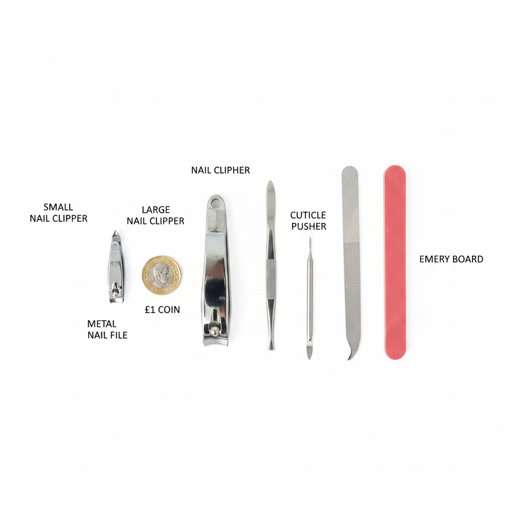 Manicure Set Contents Flat Lay