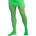 Men's green elf tights in large size made of opaque nylon