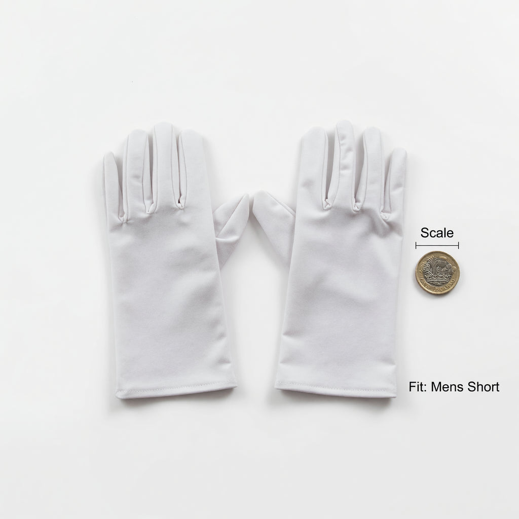 Men's Short White Gloves