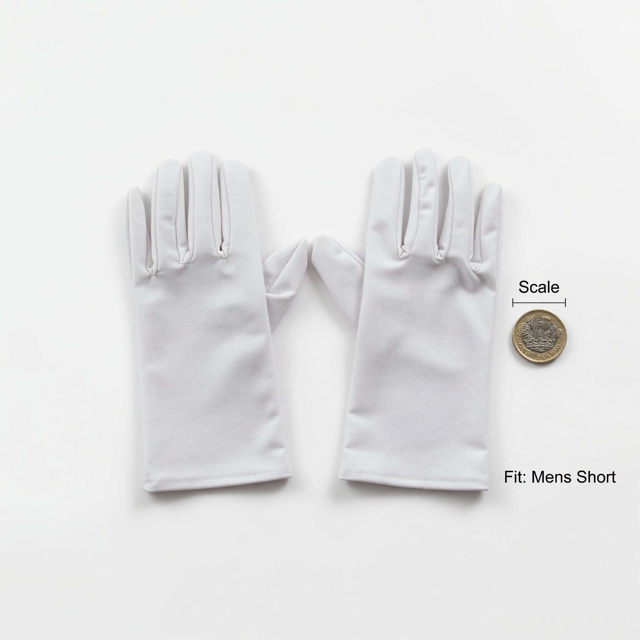 Men's Short White Gloves