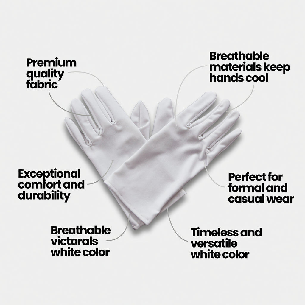 Men's Short White Gloves