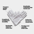 Men's Short White Gloves