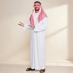 Mens Arab Sheikh Fancy Dress Costume White Robe And Headpiece XL (Plus Size) - Why Not Shop